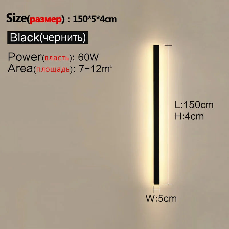 Modern Nordic LED Outdoor Wall Lamp IP65 Metal Acrylic Black Dimmable Remote AC 110-240V