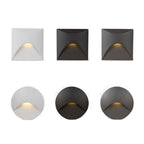 3W IP65 Recessed LED Stair Step Wall Lamp 85mm AC 100-240V White Black Gray Warm Cool White