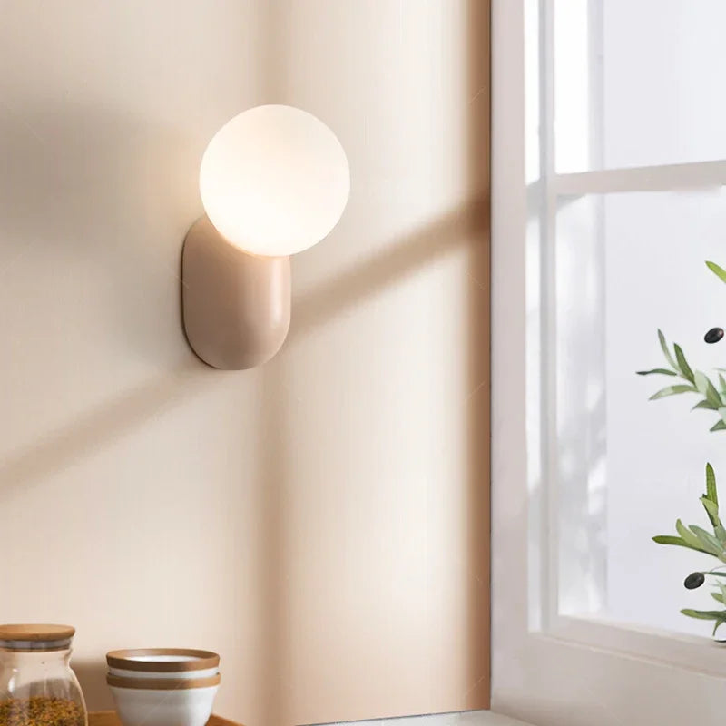 Nordic Macaron LED Wall Sconce G9 Resin Frosted Glass 4 Colors Touch Switch 90-260V