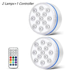 IP68 Submersible LED Pool Light 16 Colors RF Remote Control 4 Suction Cups Magnet Mount ABS Battery Powered 7cm and 8.5cm