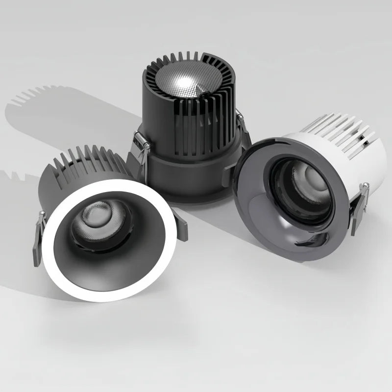 Dimmable COB LED Recessed Downlight 7W 9W 12W 15W 18W 20W 4 Beam Angles CRI 92+ 85-265V