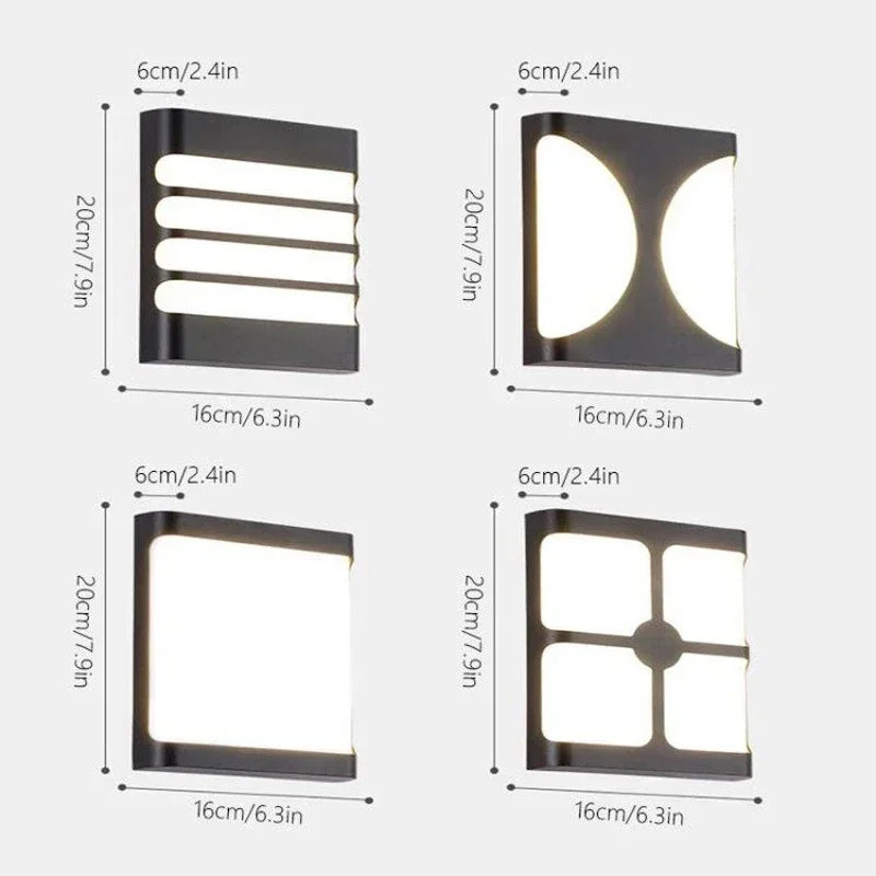 IP65 LED Outdoor Wall Sconce 15W Plastic Warm White Cool White AC 85-265V Garden Balcony Courtyard Hallway Horizontal or Vertical Mount
