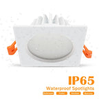 IP65 Waterproof LED Recessed Downlight Square Round 5W 7W 9W 12W 15W 85-265V Black White