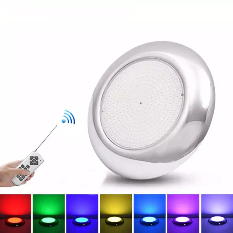IP68 LED Swimming Pool Light 18W 25W 35W Stainless Steel Resin Filled AC DC 12V RGB Remote Control D260mm Underwater Pond Spa