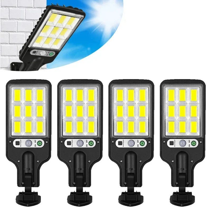 BALDR COB Solar LED Wall Light 1500lm 270° PIR 3-Mode Remote IP65 2200mAh 227x84mm