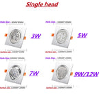 Dimmable Square LED Recessed Downlight 3W 5W 7W 9W 12W 45° No UV AC 85-265V 100,000hr