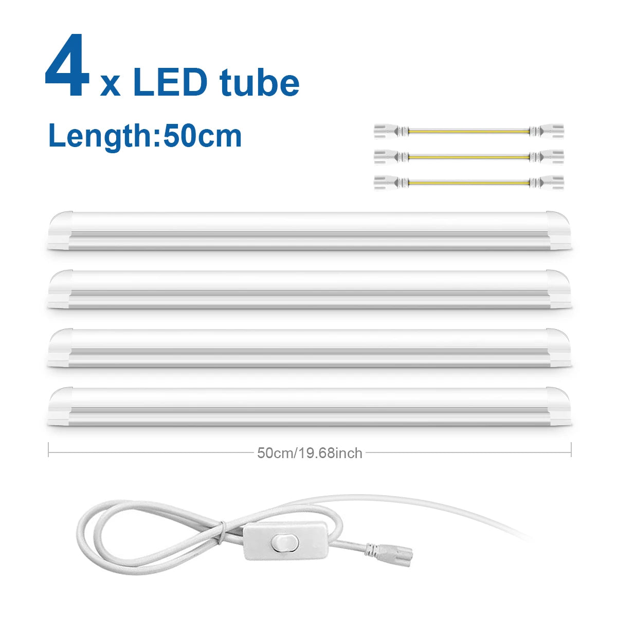 25W T8 LED Tube 50cm SMD2835 120° CRI 80+ AC 85-265V Warm Neutral Cool White Aluminum
