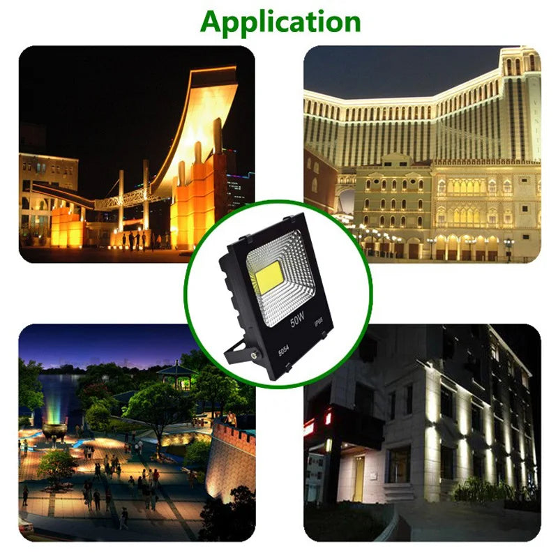 LED Flood Light 10W 20W 30W 50W 70W 100W 200W IP66 180° Cool White AC 110-240V Aluminum