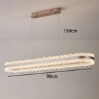Modern Linear LED Strip Pendant Chandelier 90cm 110cm Ironware Acrylic Dimmable AC 90-240V