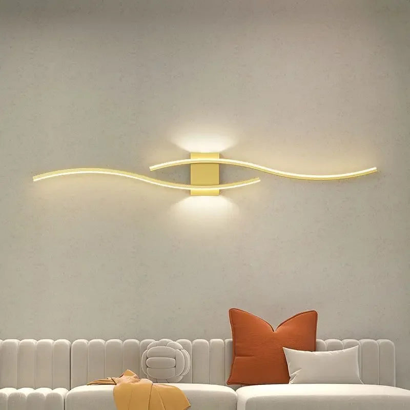 Modern LED Strip Wall Sconce 60cm 80cm Remote Control Up Down Light 90-260V