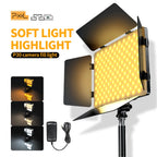 20W Bi-Color LED Video Light 2500-6500K Dimmable 180° Tilt NP-F Battery AC Adapter P30