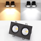 Dimmable COB LED Recessed Downlight 7W-15W Single Double Triple Head 24° CRI 85+ AC 85-265V