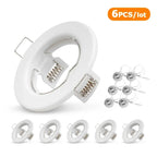 6-Pack GU10 MR16 Recessed Downlight Frame Ceiling Fixture White Aluminum Iron