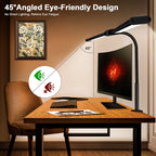 Double-Head Clip LED Desk Lamp 3-Color Mode 10 Dimming Levels Touch Switch AC 90-260V