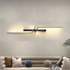 Modern LED Strip Wall Lamp 13W 15W 18W Dimmable Black Gold 60cm 80cm 100cm AC 90-260V