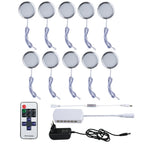 Under Cabinet LED Puck Light 2W DC 12V RF Remote Dimmable Linkable Aluminum PMMA Lens Kitchen Showcase Wardrobe Multi Pack