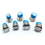 LED Illuminated Metal Push Button Switch 16mm 19mm 22mm 5A Momentary Latching 3-220V 5 Colors