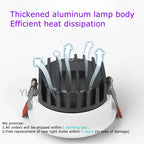 Ultra-Thin Anti-Glare COB LED Spotlight 5W-30W CRI 95+ 100-120lm/W 24° 38° Dimmable AC 85-265V