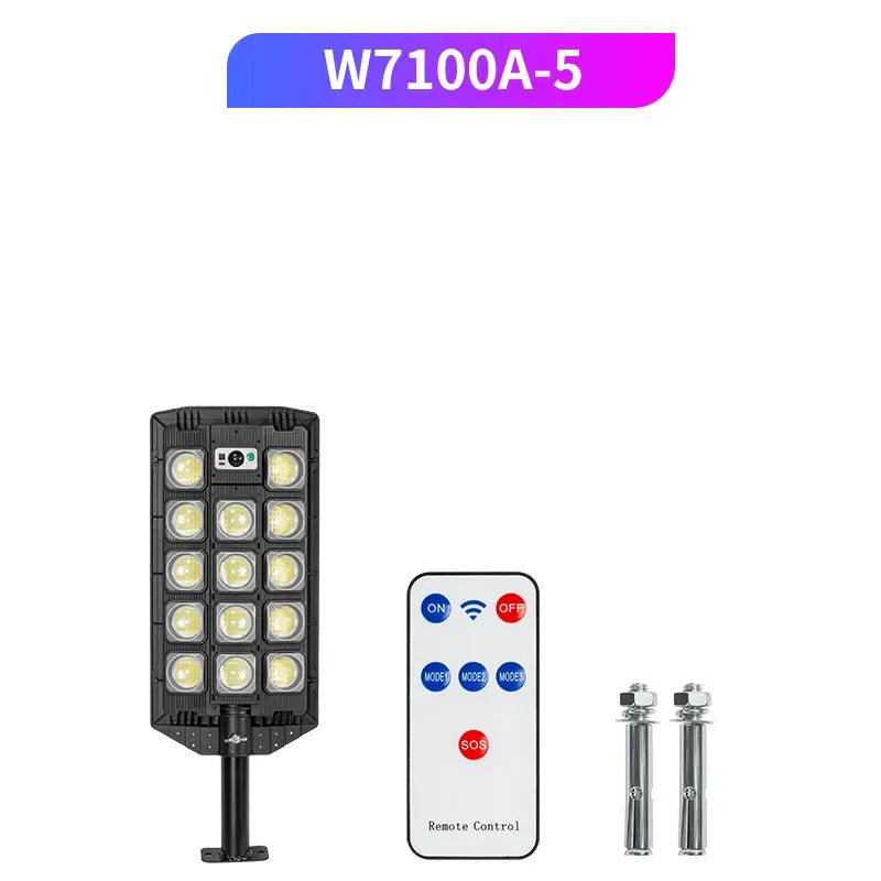 Solar LED Street Light PIR Motion Sensor 3 Modes Remote Control IP65 ABS 6V 5W Panel 4 to 8 Panel Configurations Garden Courtyard