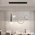 65W LED Bar Pendant Chandelier L94cm 4-Mode Dimmable 2800-6000K AC 90-265V Black Iron Acrylic