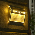 Solar LED Motion Sensor Security Light 112 LED Stainless Steel IP65 4 Modes 2200mAh 120 Degree 5 to 8 Meter Range Outdoor Wall Fence