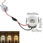 5-Pack 3W Mini COB LED Recessed Downlight 30° 280-350lm D40mm AC 85-265V Black White Driver