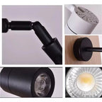 Telescopic Adjustable Arm COB LED Wall Spotlight 7W 12W 20W 30W Black White AC 90-260V