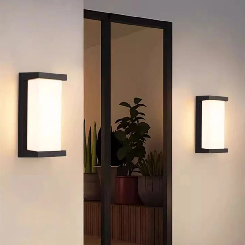 20W IP65 LED Outdoor Wall Lamp Radar Motion Sensor 3-6m AC 85-265V Black ABS Porch Garden
