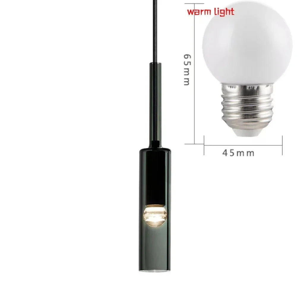 Modern Iron Glass E26/E27 Pendant Light Black 1.5m Cord AC 90-260V Living Room Bedroom