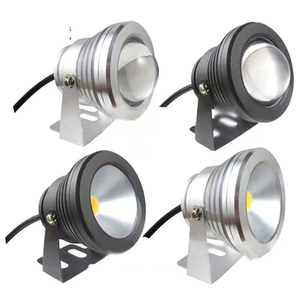 10W IP67 LED Underwater Pool Spotlight RGB White Warm White AC 85-265V DC 12V 60°/120°