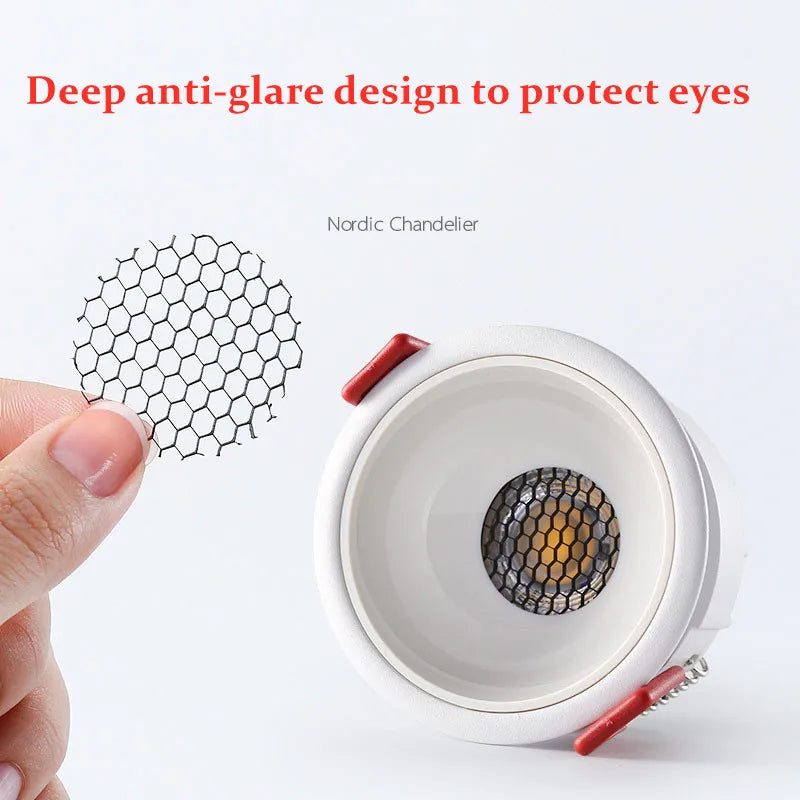 Dimmable Anti-Glare COB LED Recessed Downlight 9W 12W 15W 18W 20W 24W Epistar 85-265V