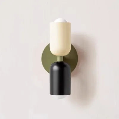 Nordic Macaron LED Wall Lamp E26 E27 2-Light Iron Bedside Sconce Bedroom Living Room