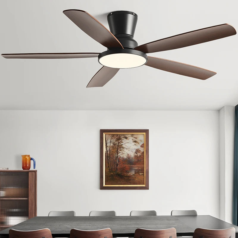 Ceiling Fan with LED Light 42 48 58 72 Inch DC Motor 6-Speed Remote Control 110-220V