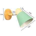 Nordic Wooden Wall Lamp E27 Iron Oak Wood PU Leather Adjustable Head 17 Specs 110-240V