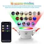 Tuya Bluetooth Smart LED Downlight 10W RGB CCT 2700K-6500K Dimmable App Control 75mm