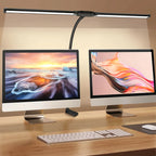 Double-Head Clip LED Desk Lamp 3-Color Mode 10 Dimming Levels Touch Switch AC 90-260V