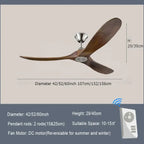 Modern Wooden Ceiling Fan Remote Control Light