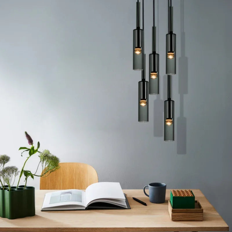 Modern Iron Glass E26/E27 Pendant Light Black 1.5m Cord AC 90-260V Living Room Bedroom