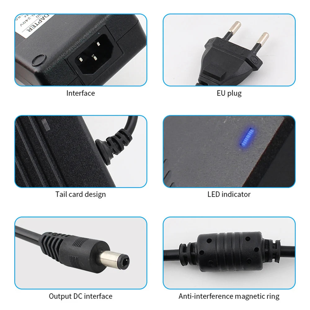 AC 100-240V to DC 5V 12V 24V Switching Power Supply 1A-10A Max 120W LED Strip Adapter CE