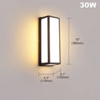 IP65 LED Outdoor Wall Lamp 18W 30W 50W Warm White Iron Motion Sensor AC 110-240V Porch Balcony Garden Security Wall Light