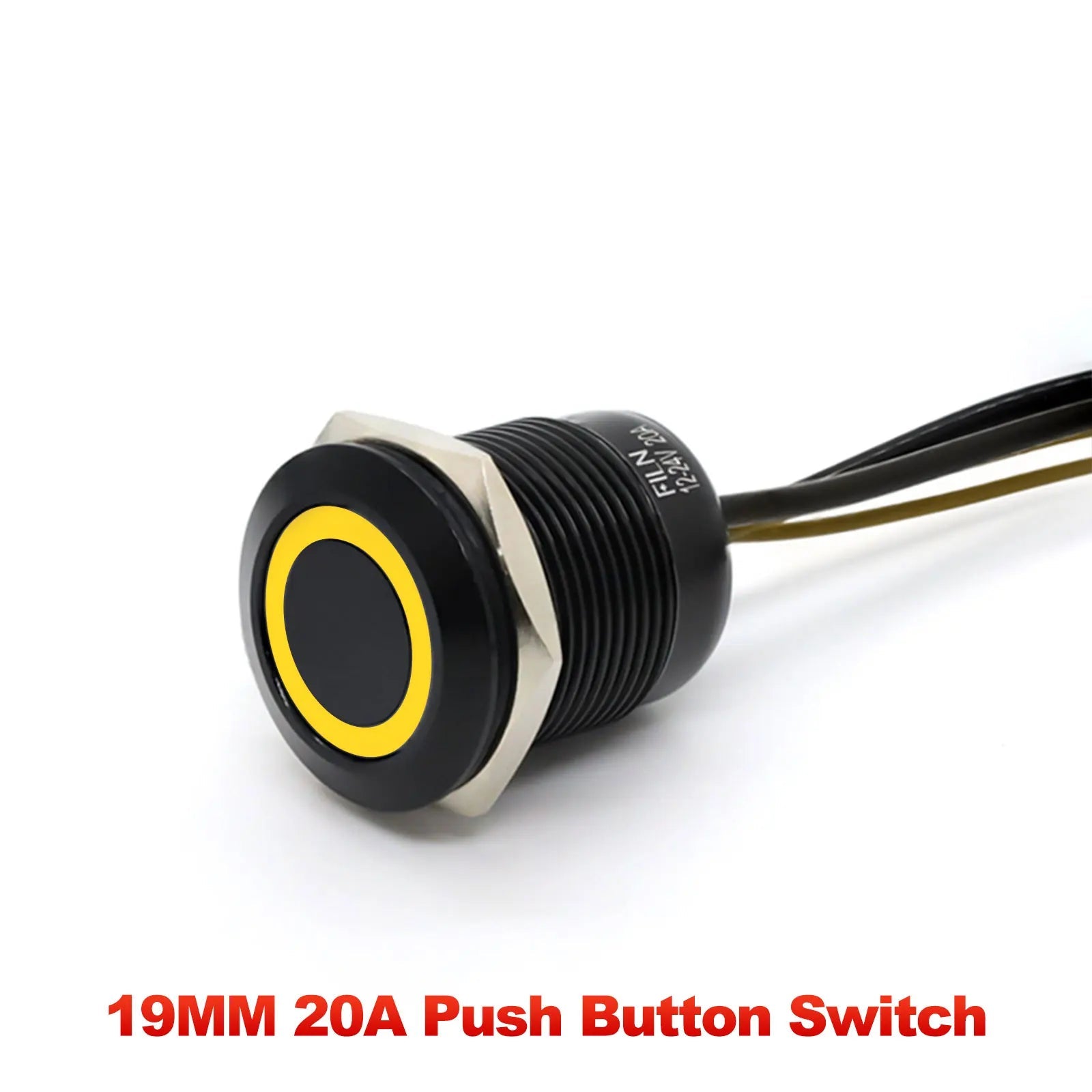 IP66 Waterproof Stainless Steel Push Button Switch 19mm 22mm 20A Momentary or Latching LED 12V 24V 110V 220V 20cm Wire 5 Colors