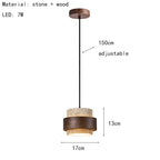 Modern Minimalist Natural Stone E26 E27 Pendant Lamp White Gray Through-Carved AC 90-260V