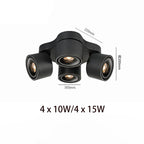 90° Fold 350° Rotate Dimmable COB LED Ceiling Downlight 10W 15W CRI 90+ AC 85-265V Black