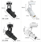 COB LED Spotlight 5W 7W 10W 12W 15W 20W 15-20° 3-CCT Track or Surface Mount AC 85-265V