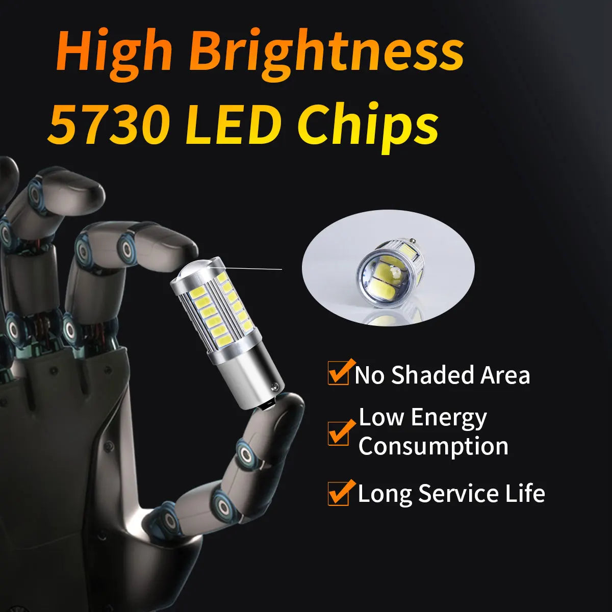 BA15S BA15D BAY15D BAU15S LED Bulb 5W 1200lm 5730 33SMD 12V Brake Signal 2 Pack