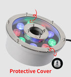 IP68 RGB LED Underwater Pool Light Stainless Steel Tempered Glass AC DC 12V 24V 3W 6W 9W 12W 18W 24W Fountain Landscape Lamp