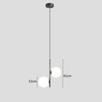 Nordic Glass Ball LED Pendant Chandelier 2 or 3 Heads G4 12cm Ball Black Gold AC 85-265V