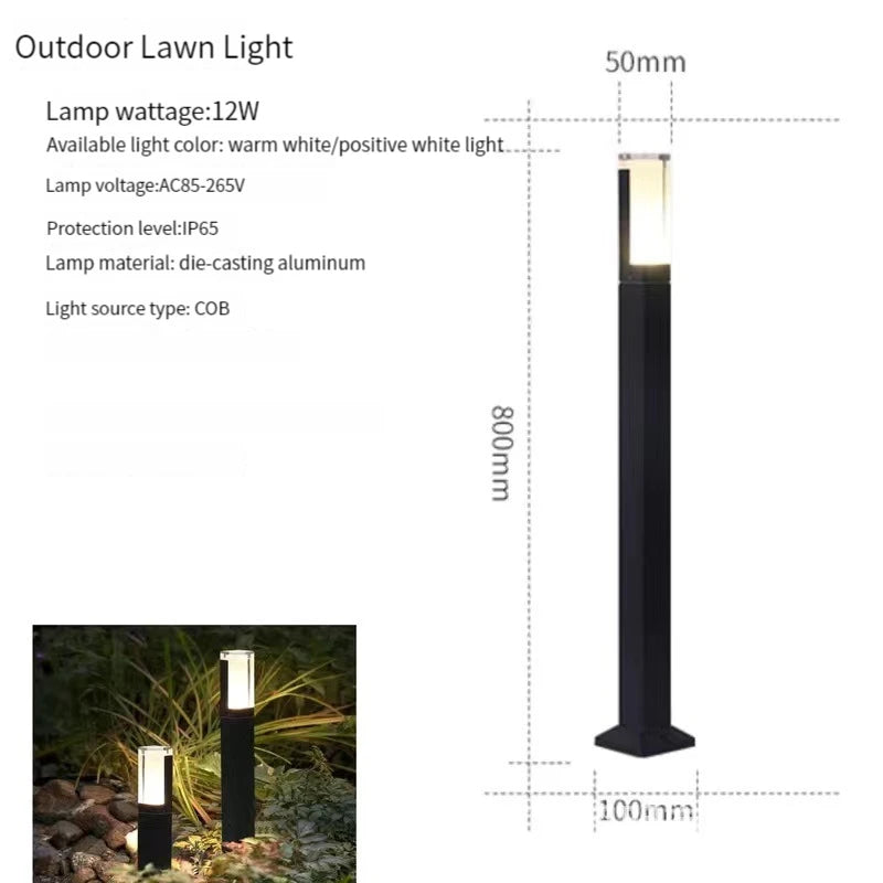 IP65 LED Garden Lawn Lamp 7W 10W 12W Die-Cast Aluminum AC 110-220V Warm Natural Cool White