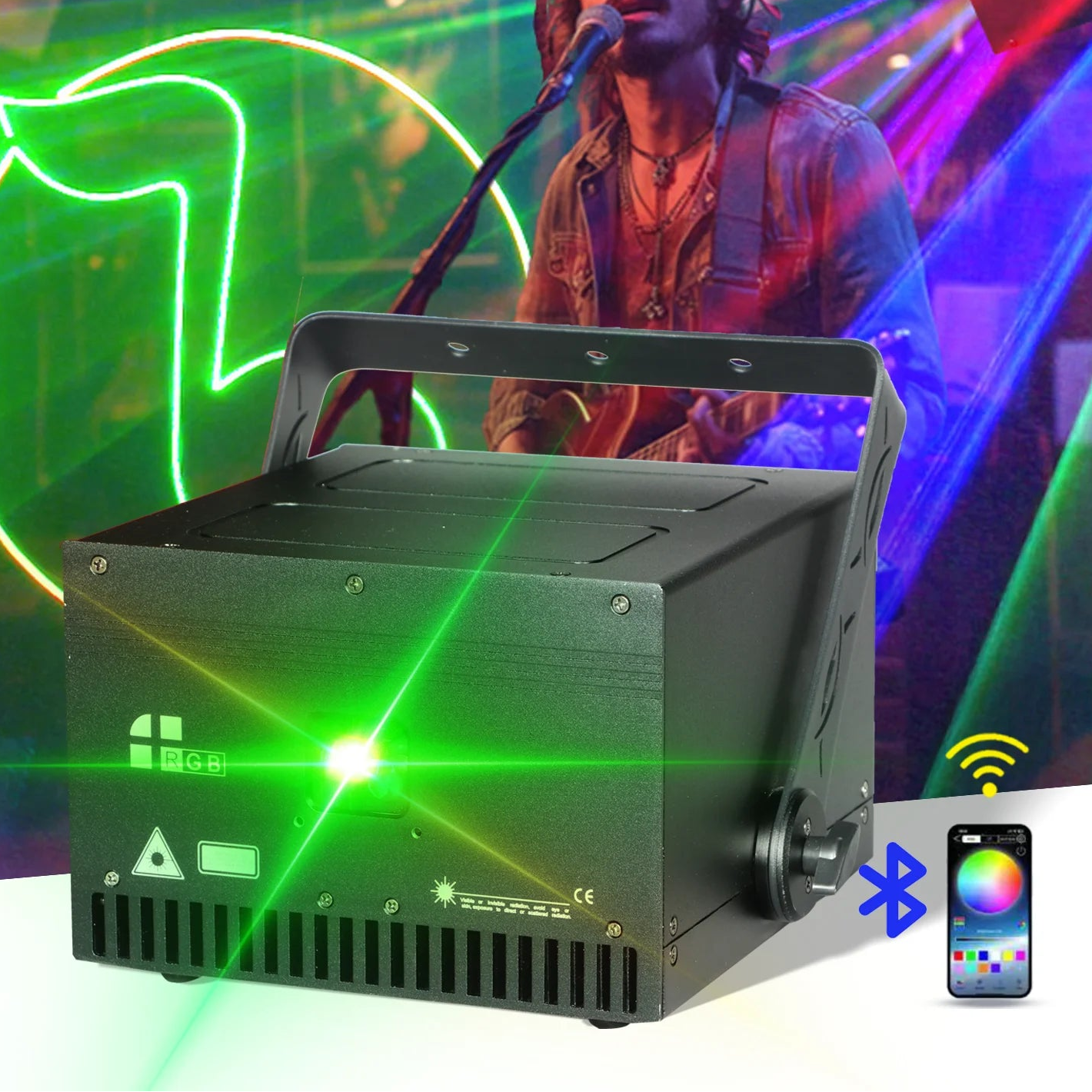 RGB Laser Scanning Projector 6W 8W 10W 12W 30K Galvo ILDA DMX512 APP RJ45 AC 110-220V Stage
