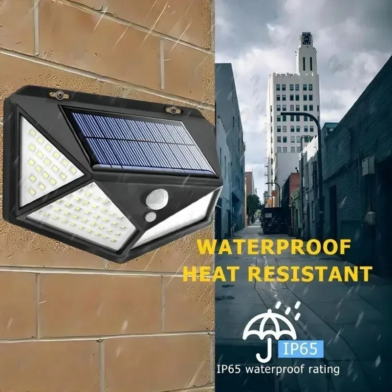 ESMARTER 100 LED Solar Motion Sensor Light 270° 6-8m PIR 3-Mode IP65 13.5x9.7x5cm